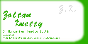 zoltan kmetty business card